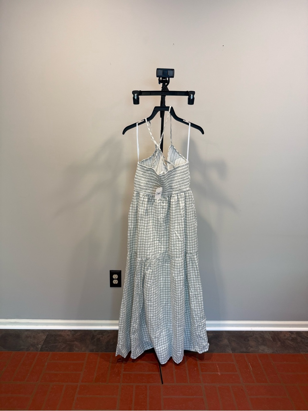 Altar'd State Light Green Gingham Maxi Dress - Picture 5 of 5